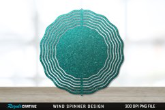Glitter Teal Wind Spinner Sublimation PNG Design Product Image 1