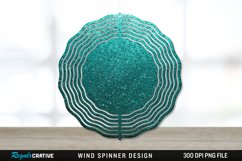Glitter Teal Wind Spinner Sublimation PNG Design Product Image 1
