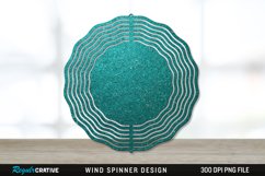 Glitter Teal Wind Spinner Sublimation PNG Design Product Image 1