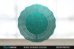 Glitter Teal Wind Spinner Sublimation PNG Design Product Image 1