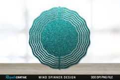 Glitter Teal Wind Spinner Sublimation PNG Design Product Image 1