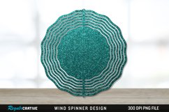 Glitter Teal Wind Spinner Sublimation PNG Design Product Image 1