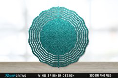 Glitter Teal Wind Spinner Sublimation PNG Design Product Image 1