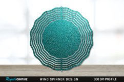 Glitter Teal Wind Spinner Sublimation PNG Design Product Image 1