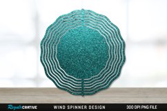 Glitter Teal Wind Spinner Sublimation PNG Design Product Image 1