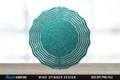 Glitter Teal Wind Spinner Sublimation PNG Design Product Image 1