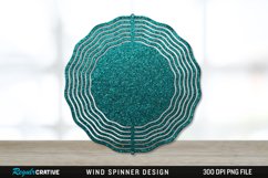 Glitter Teal Wind Spinner Sublimation PNG Design Product Image 1