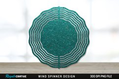 Glitter Teal Wind Spinner Sublimation PNG Design Product Image 1