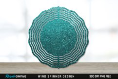 Glitter Teal Wind Spinner Sublimation PNG Design Product Image 1