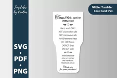 Glitter tumbler care card svg