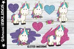 Glitter Unicorns-Pretty Unicron Sublimation Clipart Product Image 1