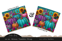 Glitter Pumpkins Fall Tumbler Wrap PNG Product Image 5