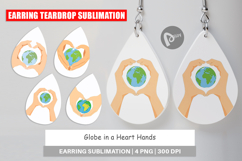 Earring Globe in a Heart Hands Product Image 1