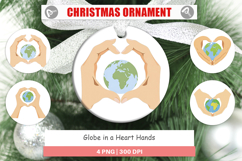 Ornament Globe in a Heart Hands Product Image 1