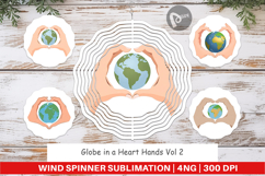 Wind Spinner Globe in a Heart Hands Product Image 1