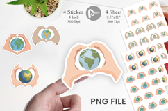Earth Heart Hands Sticker Product Image 1