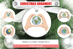 Ornament Globe in a Heart Hands Product Image 1