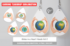 Earring Globe in a Heart Hands Product Image 1