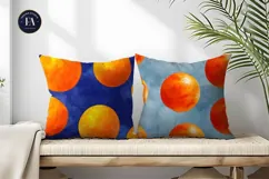 Orange Globes Watercolor Seamless Pattern Digital Paper Product Image 2