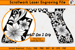 Glock 17 Gen 3 Grip Scrollwork Firearms Laser Engraving File