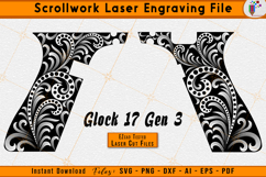 Glock 17 Gen 3 Scrollwork Firearms Laser Engraving Design