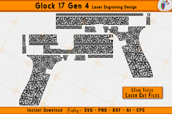 Glock 17 scrollwork, Glock Gen 4 engraving, Gun laser files, Firearm scroll design, Laser engraving svg, EZCAD laser files, Glock slide pattern, Firearms laser engraving files, Scrollwork vector, Laser cut files