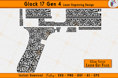 Glock 17 scrollwork, Glock Gen 4 engraving, Gun laser files, Firearm scroll design, Laser engraving svg, EZCAD laser files, Glock slide pattern, Firearms laser engraving files, Scrollwork vector, Laser cut files