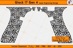 Glock 17 scrollwork, Glock Gen 4 engraving, Gun laser files, Firearm scroll design, Laser engraving svg, EZCAD laser files, Glock slide pattern, Firearms laser engraving files, Scrollwork vector, Laser cut files