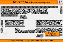 Glock 17 scrollwork, Glock Gen 4 engraving, Gun laser files, Firearm scroll design, Laser engraving svg, EZCAD laser files, Glock slide pattern, Firearms laser engraving files, Scrollwork vector, Laser cut files