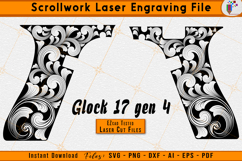 Glock 17 Gen 4 Scrollwork Firearms Laser Engraving Design