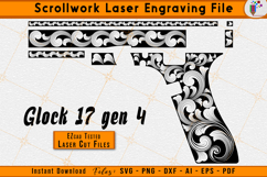 Glock 17 Gen 4 Scrollwork Firearms Laser Engraving Design