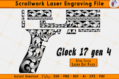 Glock 17 Gen 4 Scrollwork Firearms Laser Engraving Design