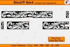 Glock 19 Gen 4 Scrollwork Firearms Gun Laser Engraving Files