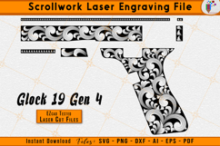 Glock 19 Gen 4 Scrollwork Firearms Gun Laser Engraving Files