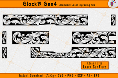Glock 19 Gen 4 Scrollwork Firearms Gun Laser Engraving Files