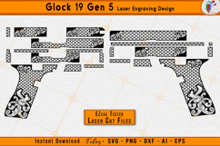 Glock 19 scrollwork, Glock gen 5 engraving, scroll laser cut design, Firearm laser engraving svg, Glock laser files, EZCAD laser, Ornamental scroll, CNC laser cut, Gun scroll pattern, Laser engraving files