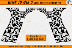 Glock 19 Gen 5 Scrollwork Firearms Laser Engraving Design