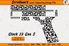 Glock 19 Gen 5 Scrollwork Firearms Laser Engraving Design