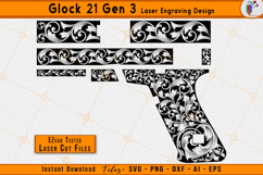  glock 21 gen 3 engraving, glock scrollwork design svg, firearms laser engraving files, glock 21 cnc vector, ornamental gun scroll pattern, metal engraving vector design, ezcad laser files glock, acanthus scroll engraving svg, custom glock 21 design, deco