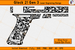  glock 21 gen 3 engraving, glock scrollwork design svg, firearms laser engraving files, glock 21 cnc vector, ornamental gun scroll pattern, metal engraving vector design, ezcad laser files glock, acanthus scroll engraving svg, custom glock 21 design, deco