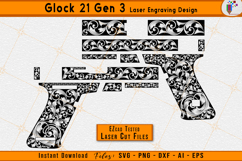  glock 21 gen 3 engraving, glock scrollwork design svg, firearms laser engraving files, glock 21 cnc vector, ornamental gun scroll pattern, metal engraving vector design, ezcad laser files glock, acanthus scroll engraving svg, custom glock 21 design, deco