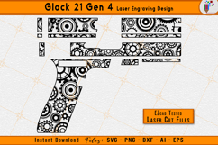 Glock 21 laser engraving, Gear pattern laser, Firearms laser files, Glock gen 4 design, EZCAD laser files, Gun engraving svg, Gear pattern laser art, Gun pattern vector, Laser engraving files, Gear pattern svg