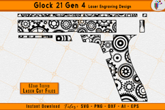 Glock 21 laser engraving, Gear pattern laser, Firearms laser files, Glock gen 4 design, EZCAD laser files, Gun engraving svg, Gear pattern laser art, Gun pattern vector, Laser engraving files, Gear pattern svg