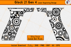Glock 21 laser engraving, Gear pattern laser, Firearms laser files, Glock gen 4 design, EZCAD laser files, Gun engraving svg, Gear pattern laser art, Gun pattern vector, Laser engraving files, Gear pattern svg