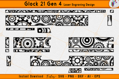 Glock 21 laser engraving, Gear pattern laser, Firearms laser files, Glock gen 4 design, EZCAD laser files, Gun engraving svg, Gear pattern laser art, Gun pattern vector, Laser engraving files, Gear pattern svg