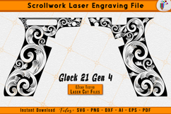 Glock 21 Gen 4 Scrollwork Firearms Laser Engraving Design