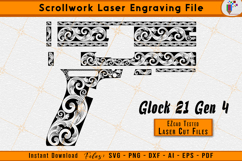 Glock 21 Gen 4 Scrollwork Firearms Laser Engraving Design