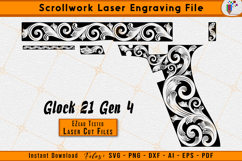 Glock 21 Gen 4 Scrollwork Firearms Laser Engraving Design