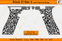 Glock 21 gen 4 scrollwork, Glock gen 4 svg, Scroll pattern laser, Firearm engraving file, Gun scroll design, EZCAD laser files, CNC laser svg, Firearms scrollwork, Laser engraving design, Scrollwork svg