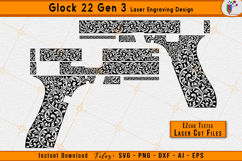 Glock 22 engraving, Glock 22 gen 3 Scroll Design, Scrollwork laser, Gun engraving file, EZCAD laser files, CNC engraving svg, Firearm scroll design, Laser cut files, Scroll pattern svg, Laser engraving files
